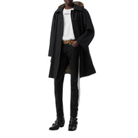 BLACK Manteau évasé en gabardine tropicale avec capuche amovible
