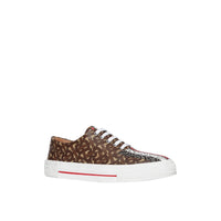 BRIDLE BROWN Sneakers en toile écologique rayées Monogram