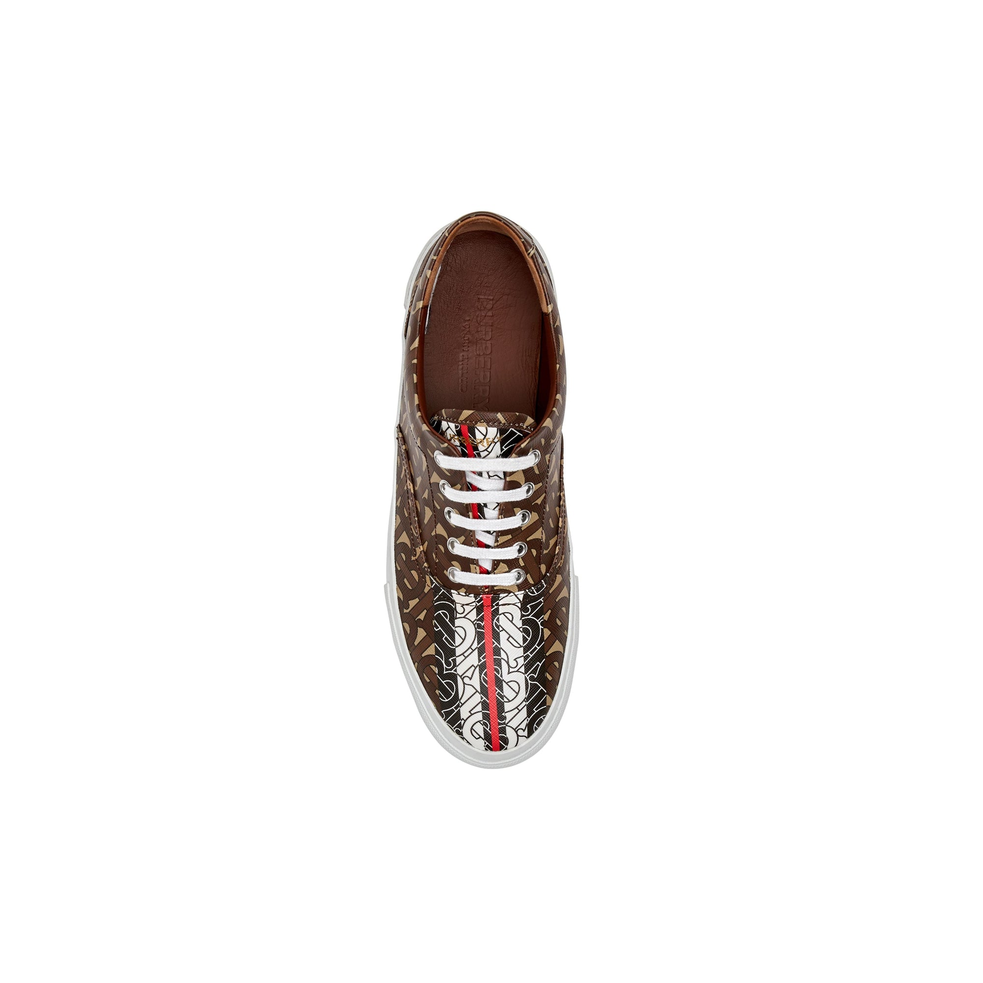 BRIDLE BROWN Sneakers en toile écologique rayées Monogram