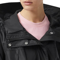 Parka à capuche en nylon enduit avec gilet sans manches amovible - Noir