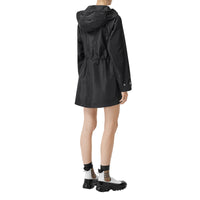 Parka à capuche en nylon enduit avec gilet sans manches amovible - Noir