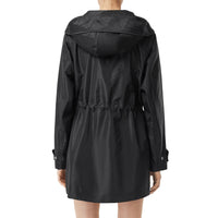 Parka à capuche en nylon enduit avec gilet sans manches amovible - Noir