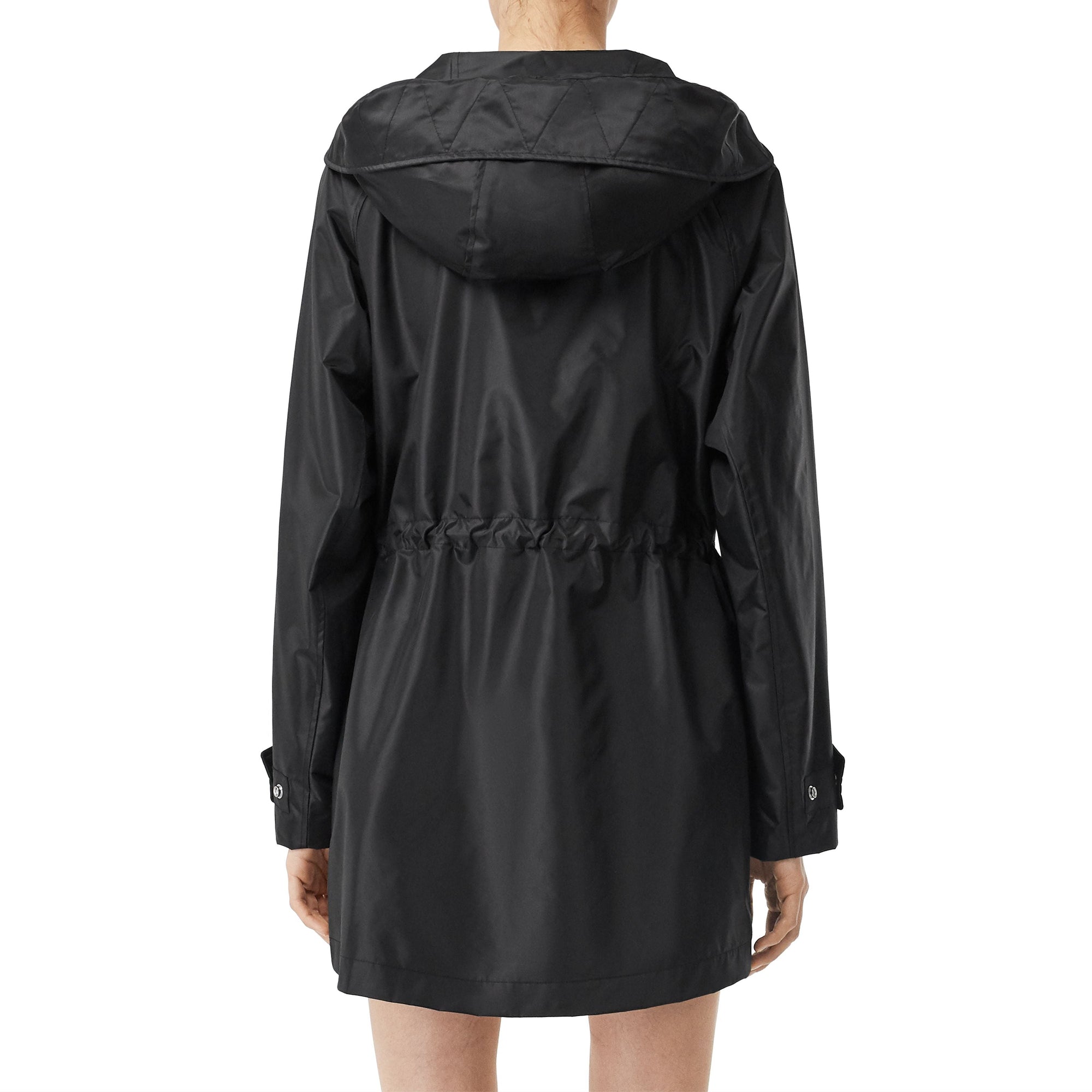 Parka à capuche en nylon enduit avec gilet sans manches amovible - Noir