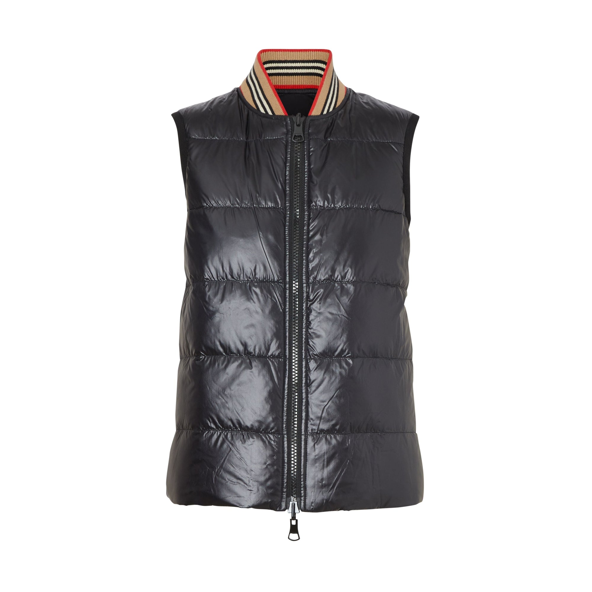 Parka à capuche en nylon enduit avec gilet sans manches amovible - Noir