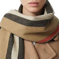 Écharpe réversible en cachemire à rayures iconiques - Beige d'archive