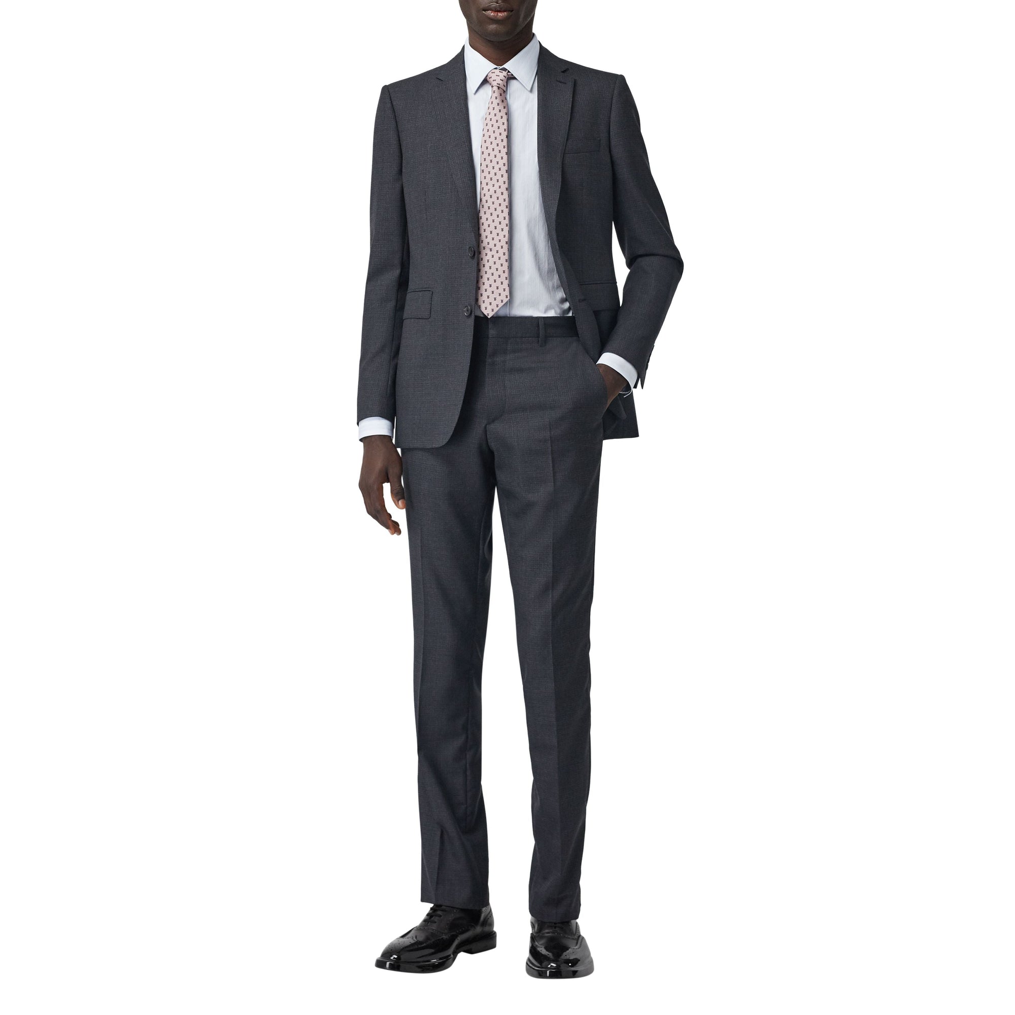 Chemise classique en coton rayée - Bleu Pâle
