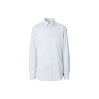 Chemise classique en coton rayée - Bleu Pâle