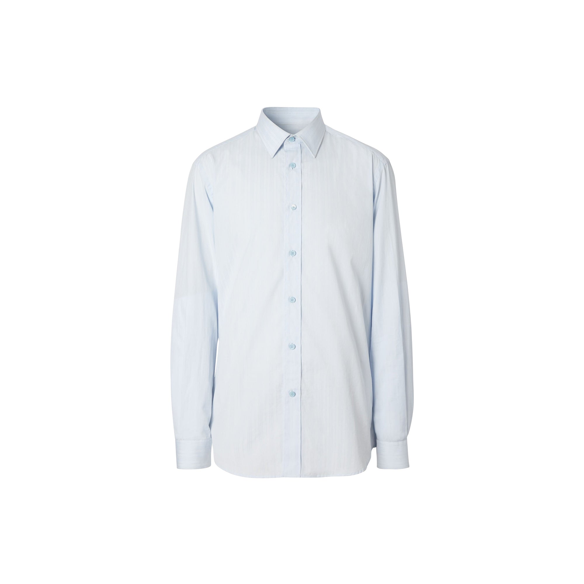 Chemise classique en coton rayée - Bleu Pâle