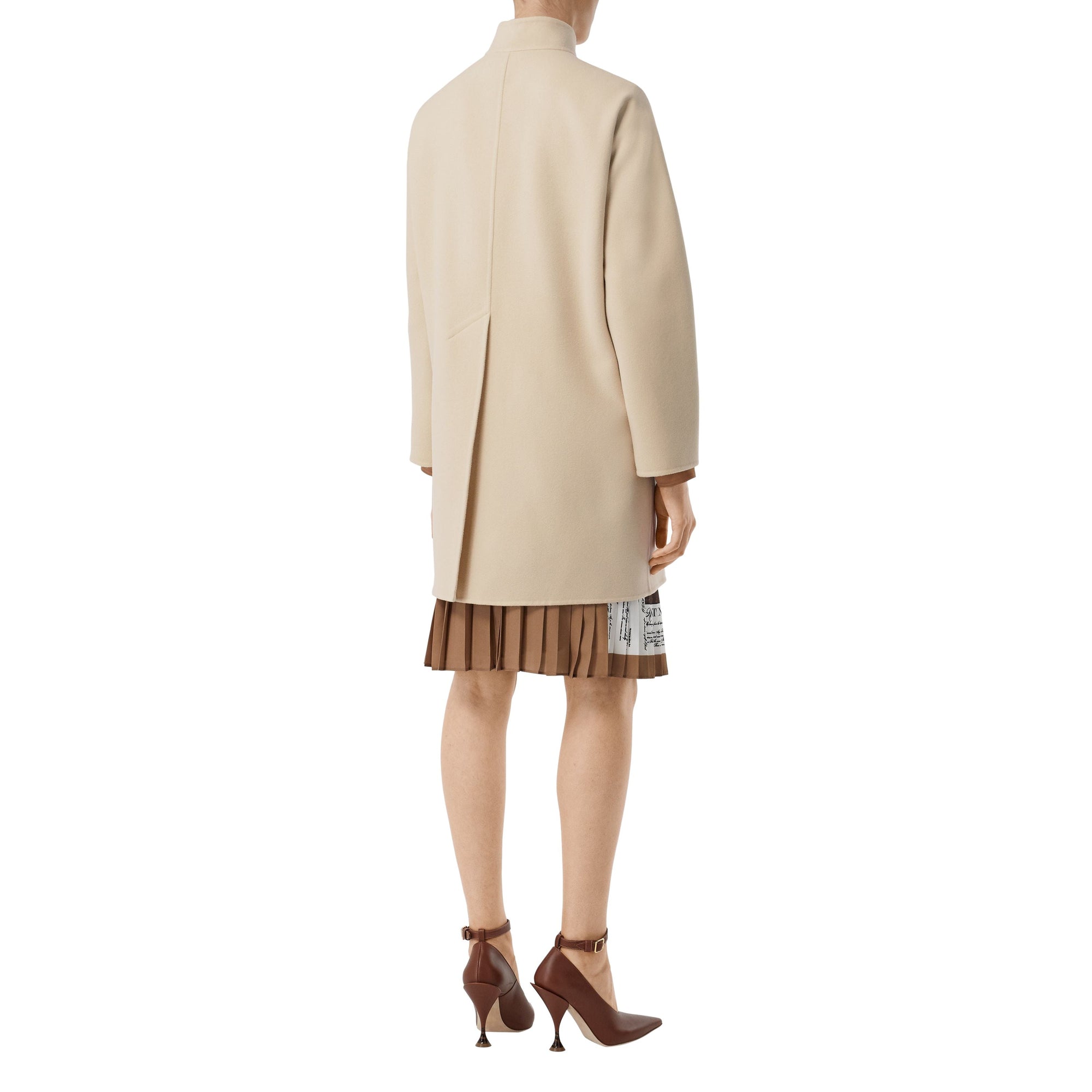 Manteau ajusté en laine et cachemire - Sésame