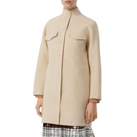 Manteau ajusté en laine et cachemire - Sésame