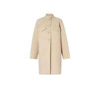 Manteau ajusté en laine et cachemire - Sésame