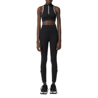 Haut court en jersey stretch avec logo - Noir