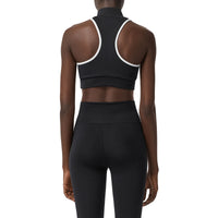 Haut court en jersey stretch avec logo - Noir