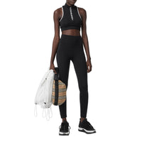 Haut court en jersey stretch avec logo - Noir