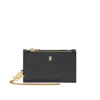 BLACK Portefeuille en cuir Monogram avec dragonne amovible
