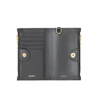 BLACK Portefeuille en cuir Monogram avec dragonne amovible