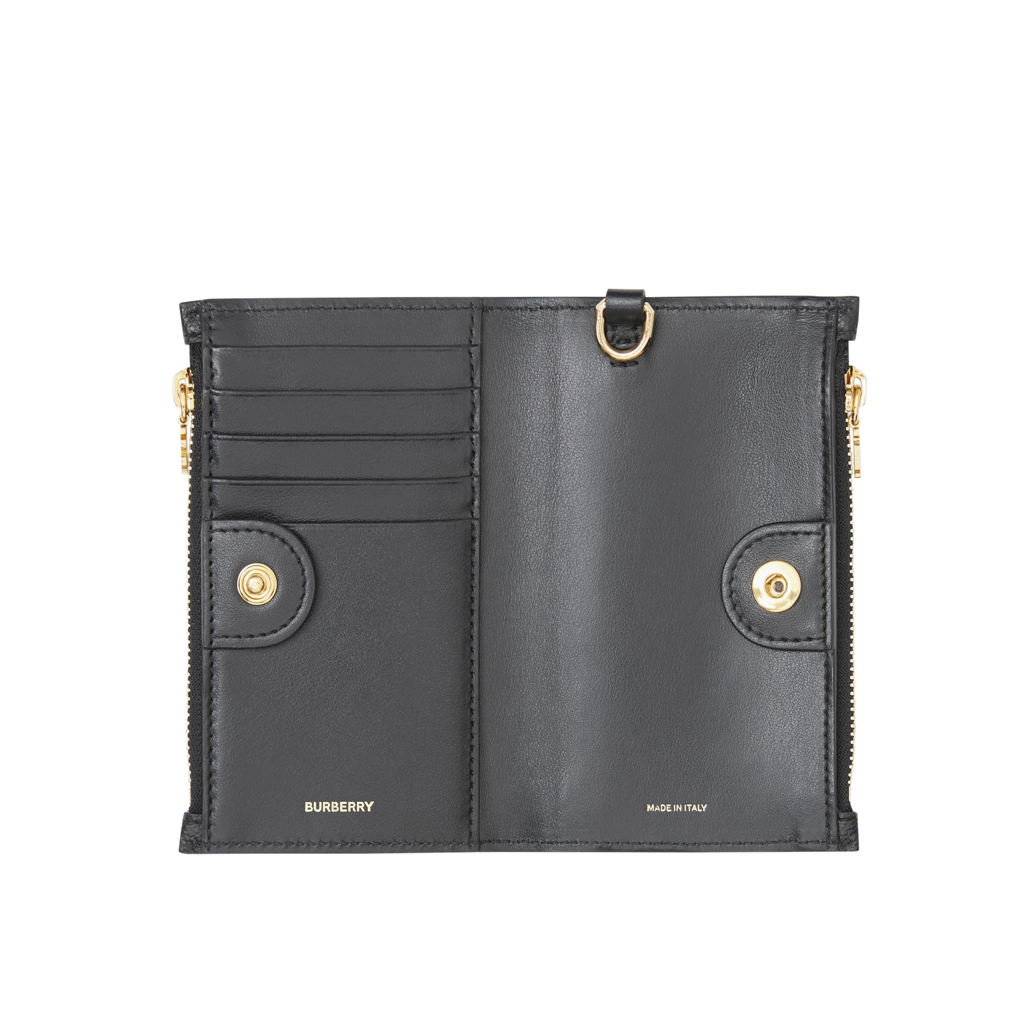BLACK Portefeuille en cuir Monogram avec dragonne amovible
