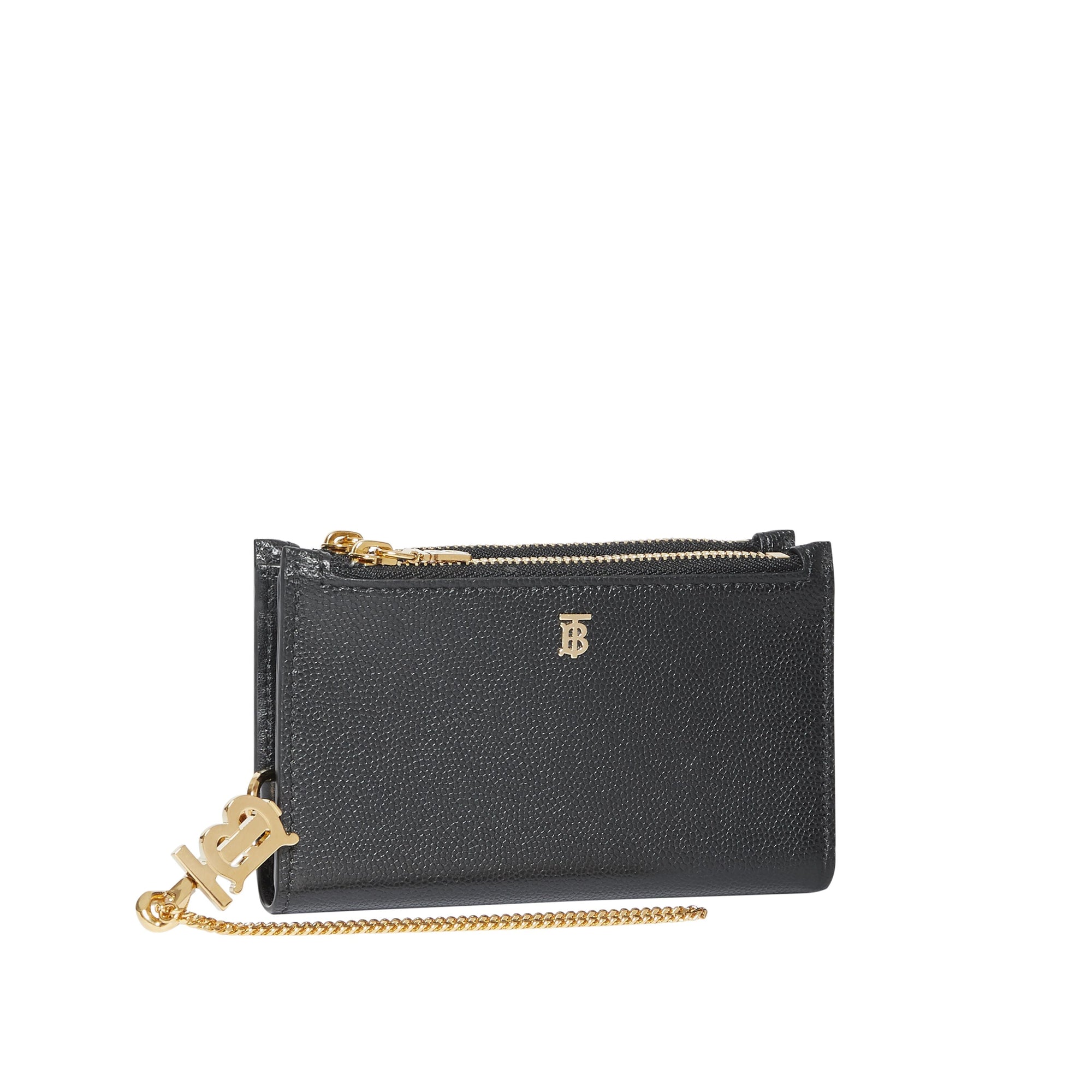 BLACK Portefeuille en cuir Monogram avec dragonne amovible