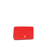 BRIGHT RED Petit portefeuille à rabat en cuir grainé