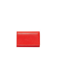 BRIGHT RED Petit portefeuille à rabat en cuir grainé