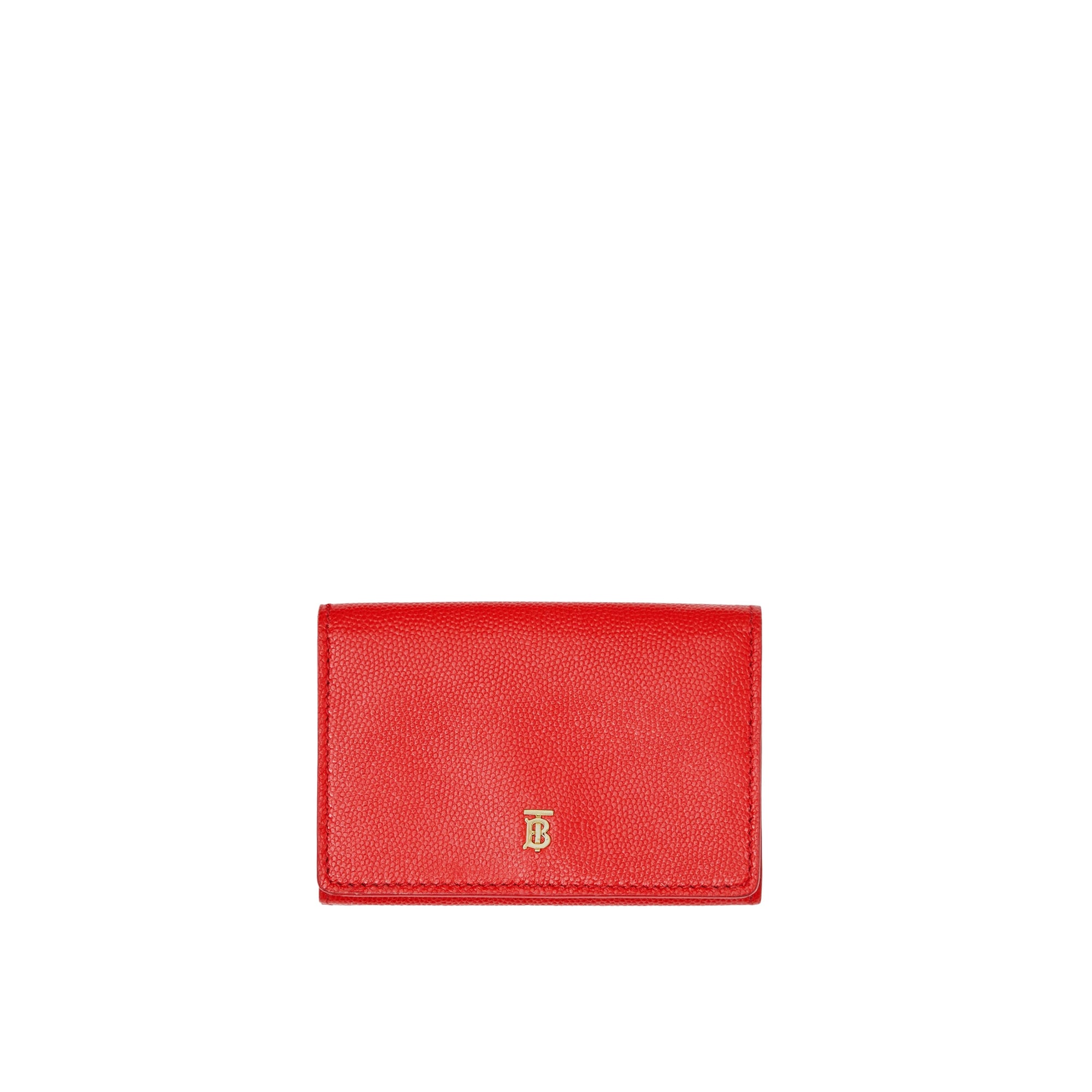 BRIGHT RED Petit portefeuille à rabat en cuir grainé