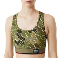 Brassière en jersey stretch monogram - Vert kaki