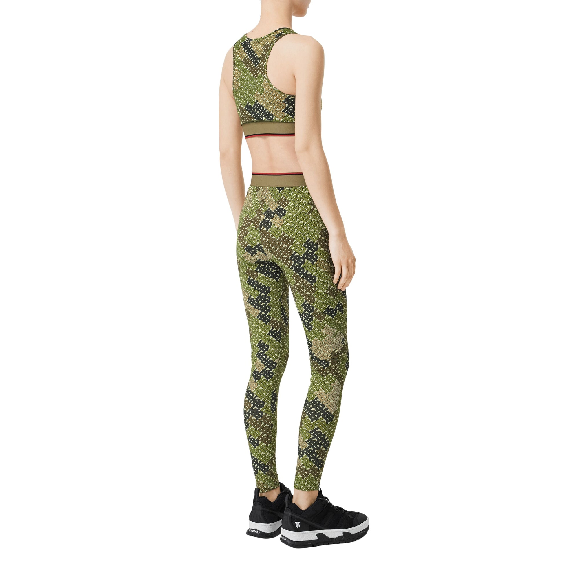 Brassière en jersey stretch monogram - Vert kaki