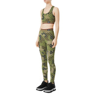 Brassière en jersey stretch monogram - Vert kaki