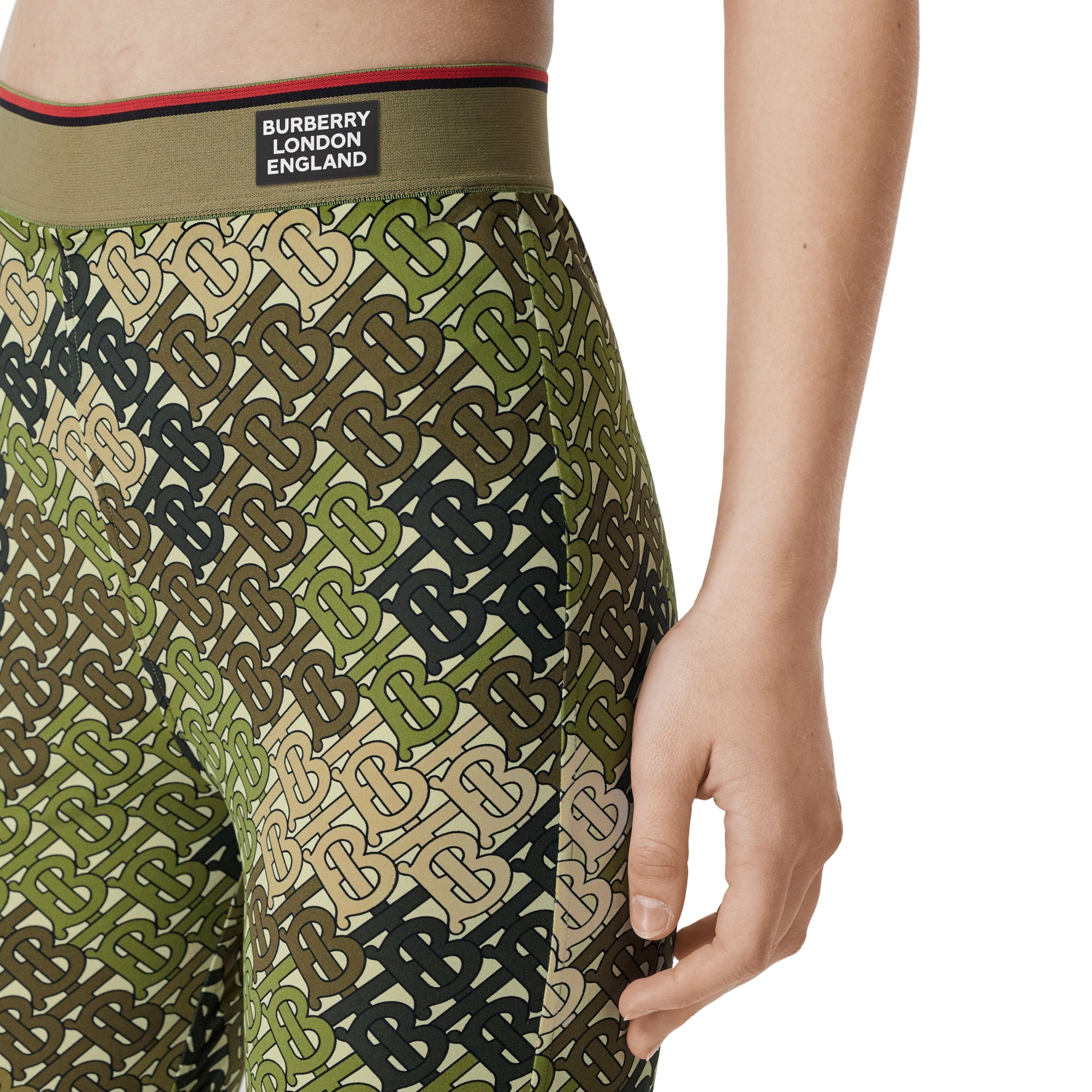 Legging en jersey stretch monogram - Vert kaki