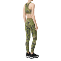 Legging en jersey stretch monogram - Vert kaki