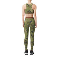 Legging en jersey stretch monogram - Vert kaki