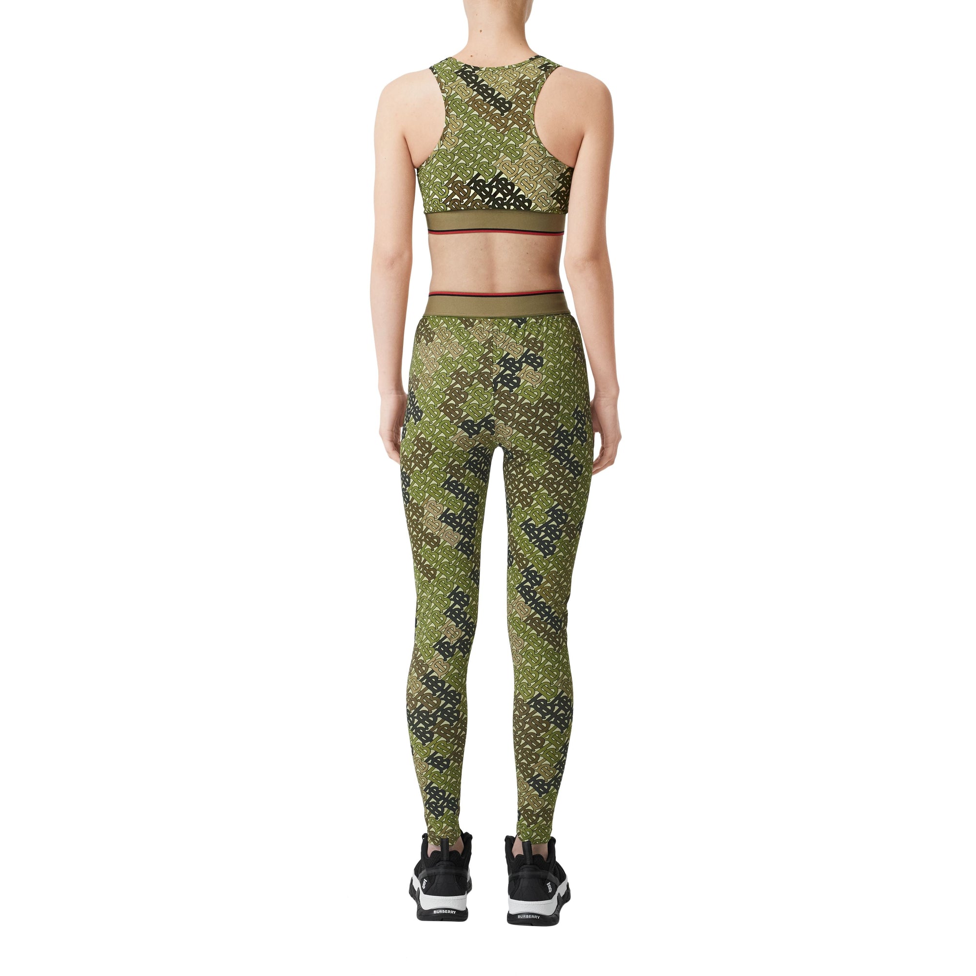 Legging en jersey stretch monogram - Vert kaki