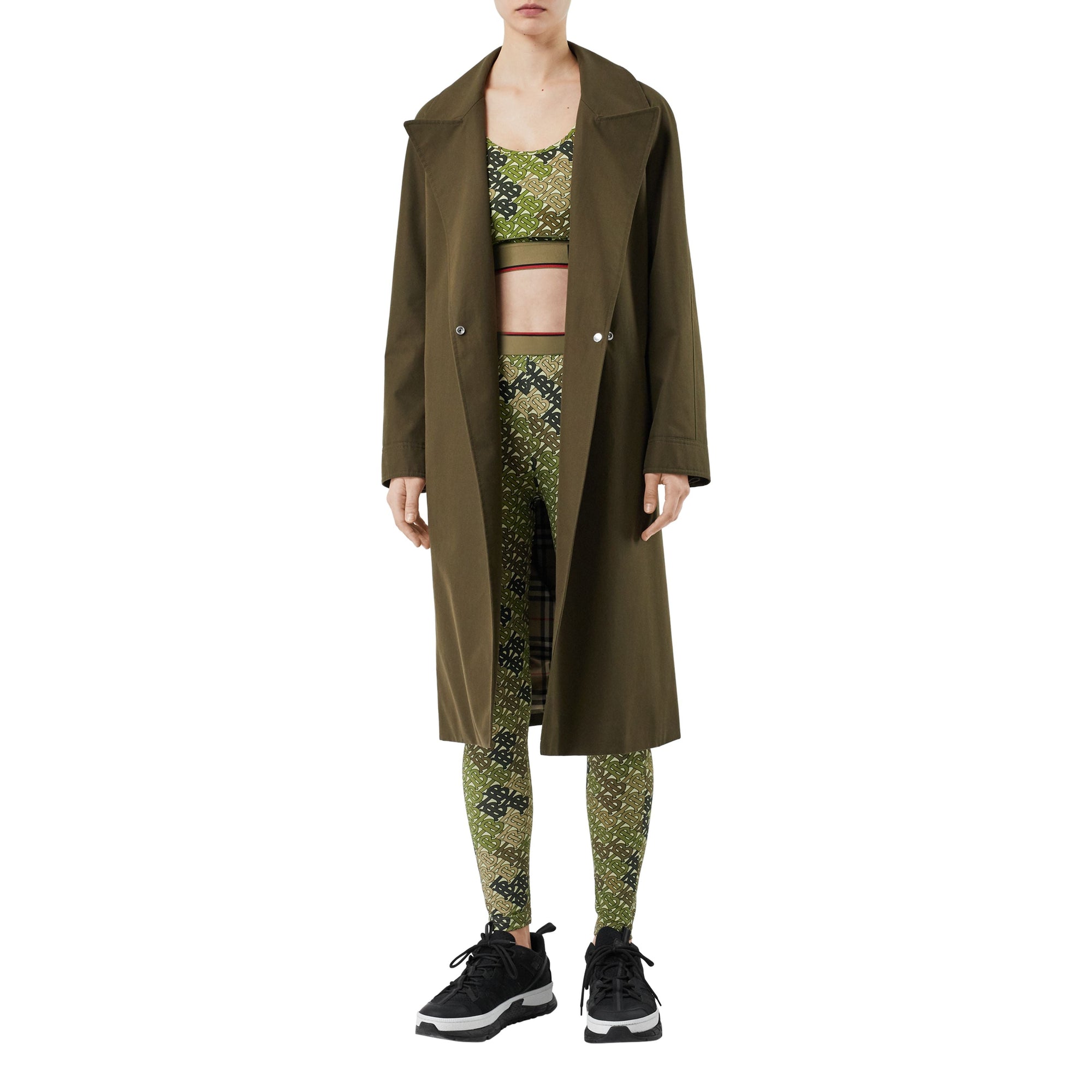 Legging en jersey stretch monogram - Vert kaki