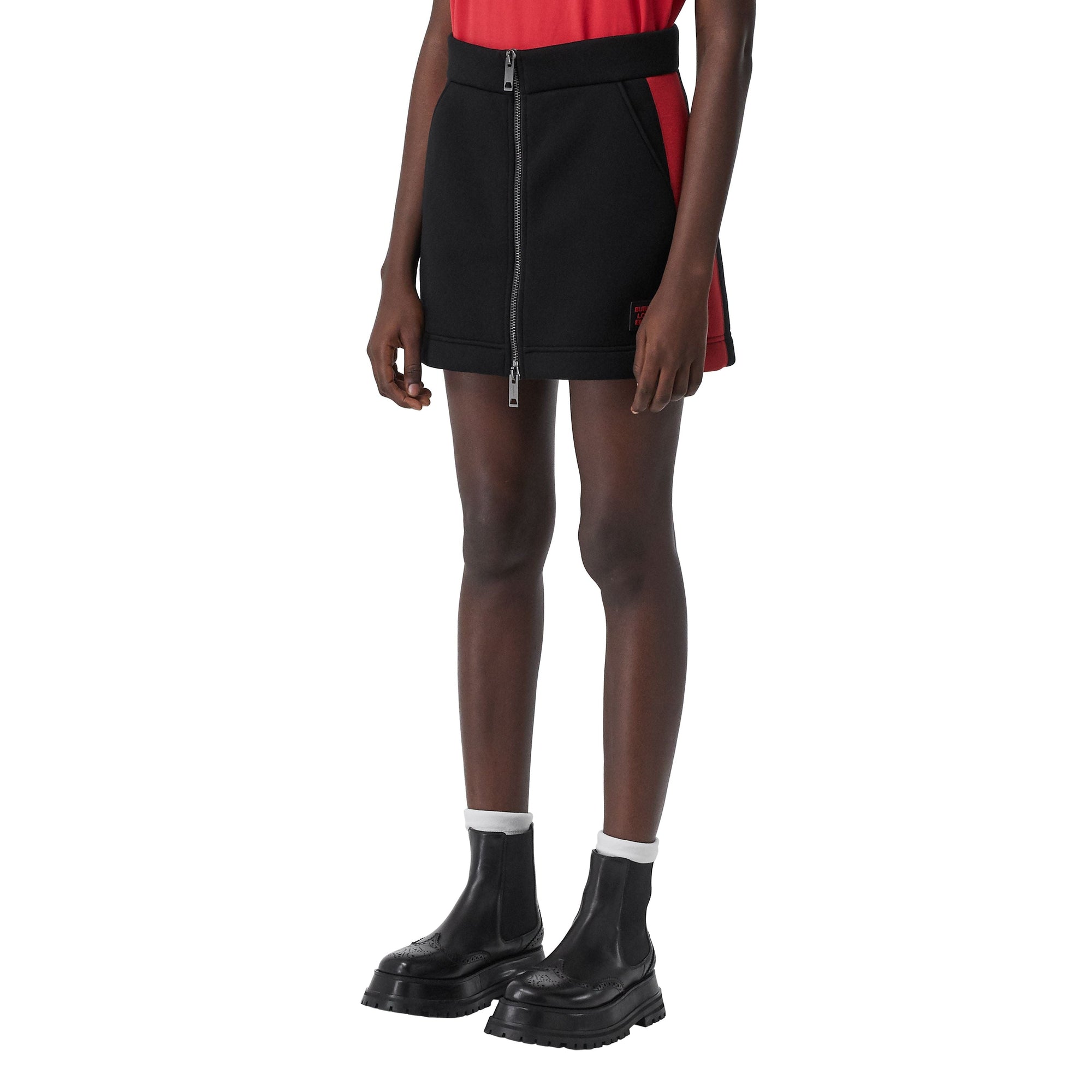 Minijupe en néoprène avec logo - Noir
