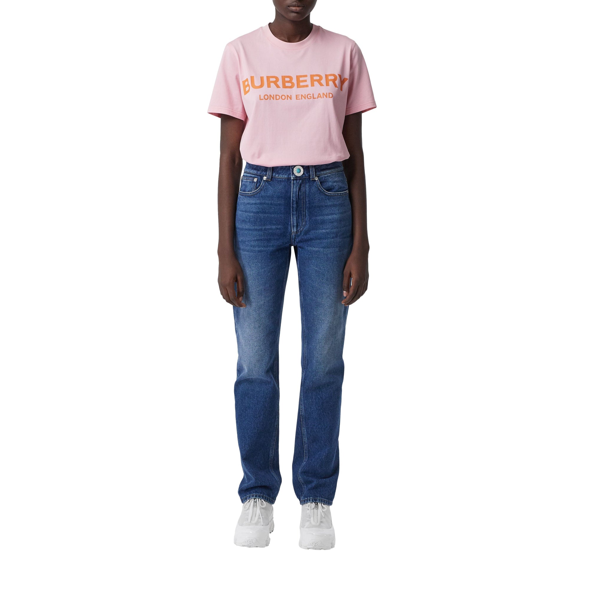 Jean droit avec logo - Indigo