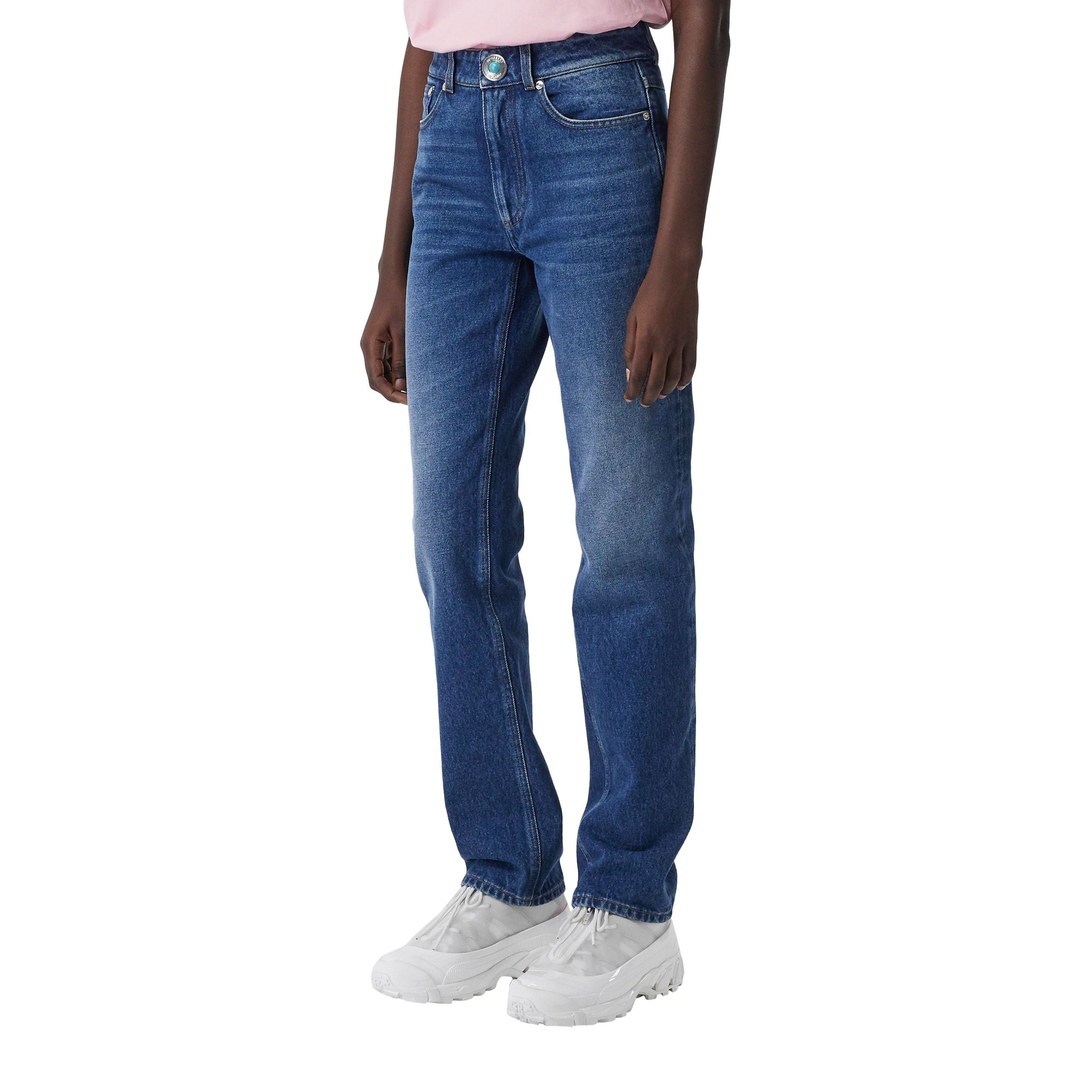 Jean droit avec logo - Indigo