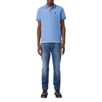 OPAL BLUE Polo en piqué de coton Monogram