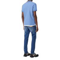 OPAL BLUE Polo en piqué de coton Monogram