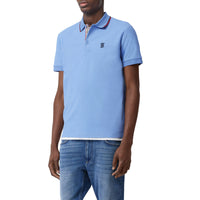 OPAL BLUE Polo en piqué de coton Monogram