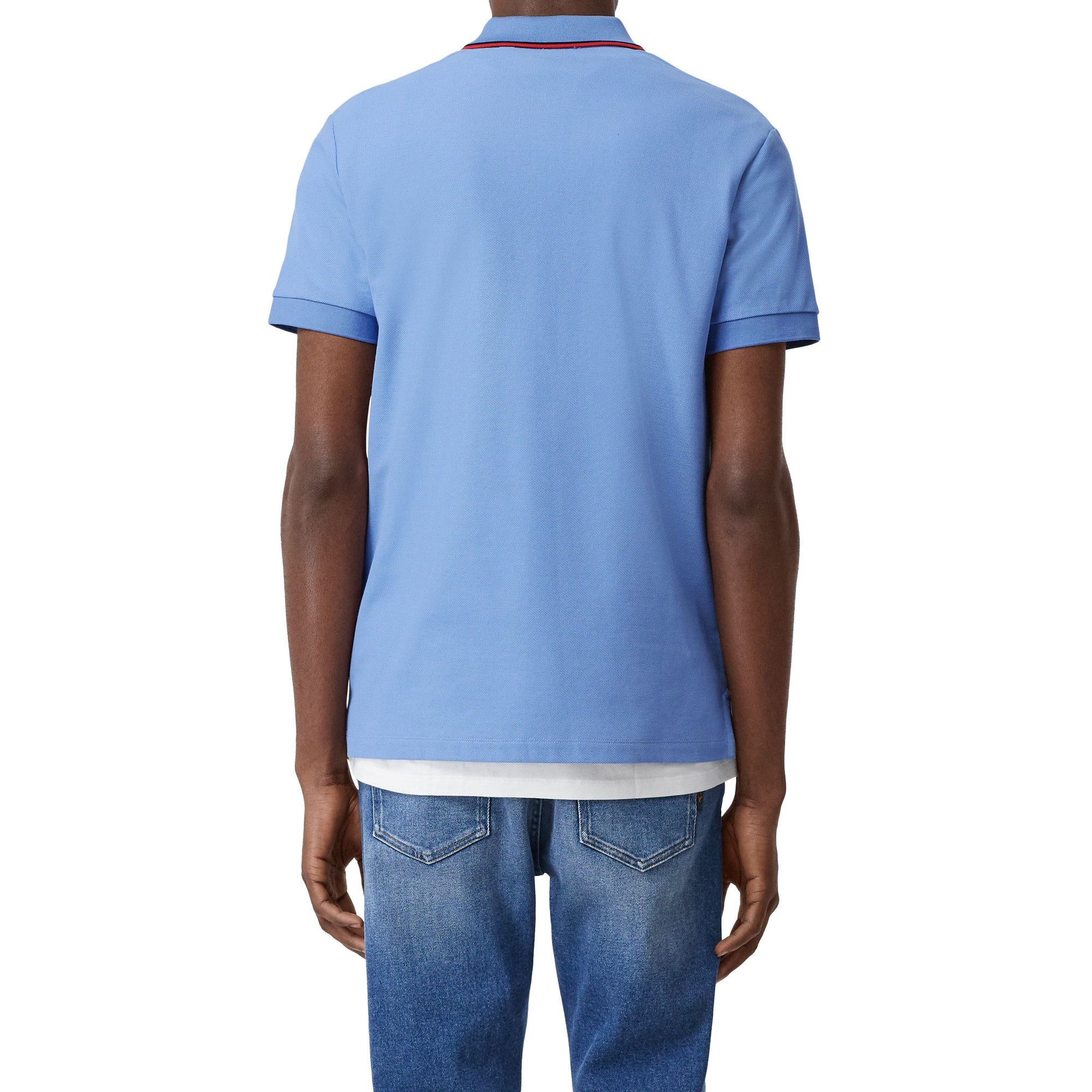 OPAL BLUE Polo en piqué de coton Monogram