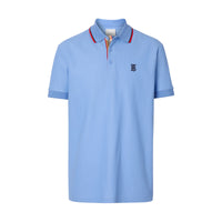 OPAL BLUE Polo en piqué de coton Monogram
