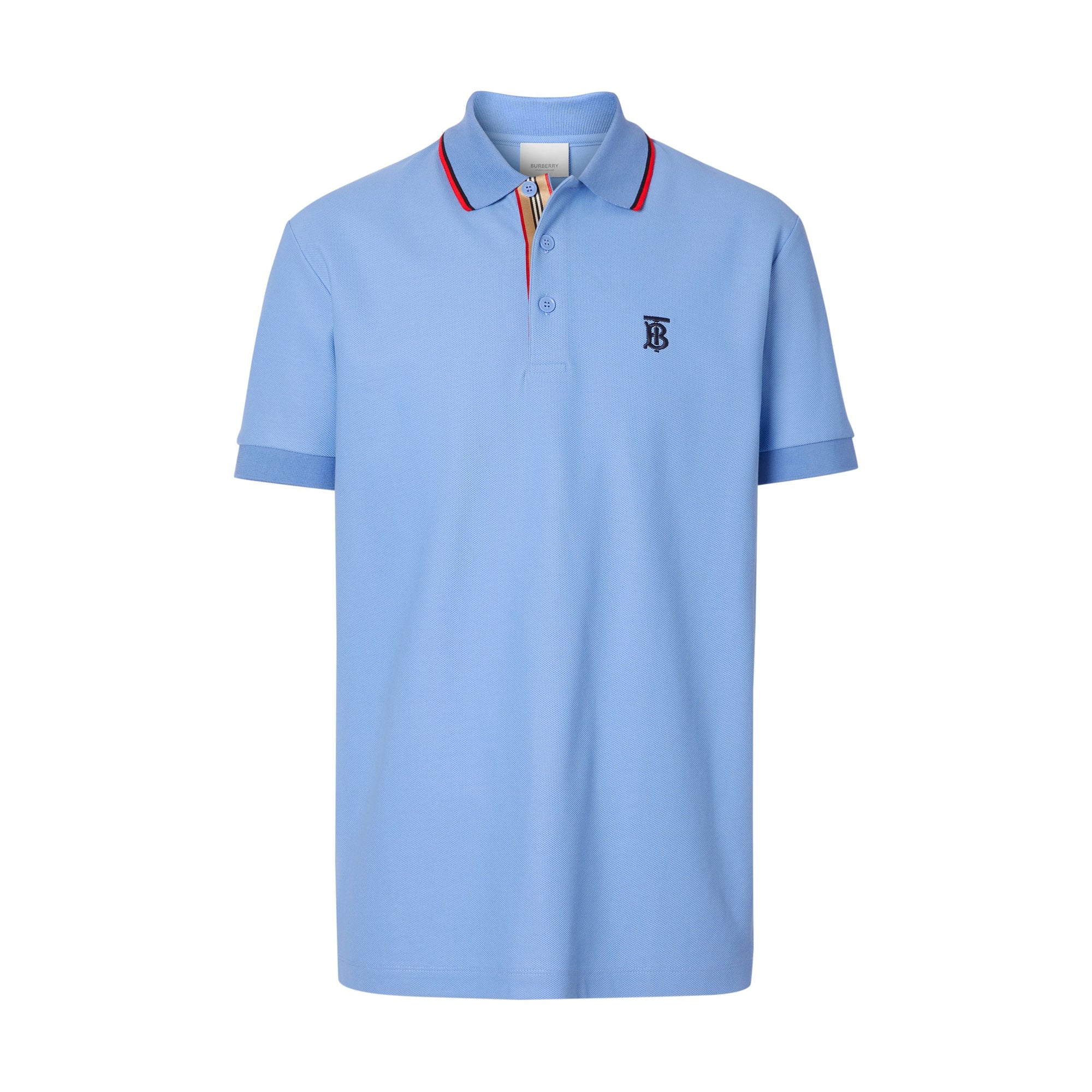 OPAL BLUE Polo en piqué de coton Monogram