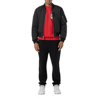 Bomber réversible en jacquard d'econyl® monogram - Noir