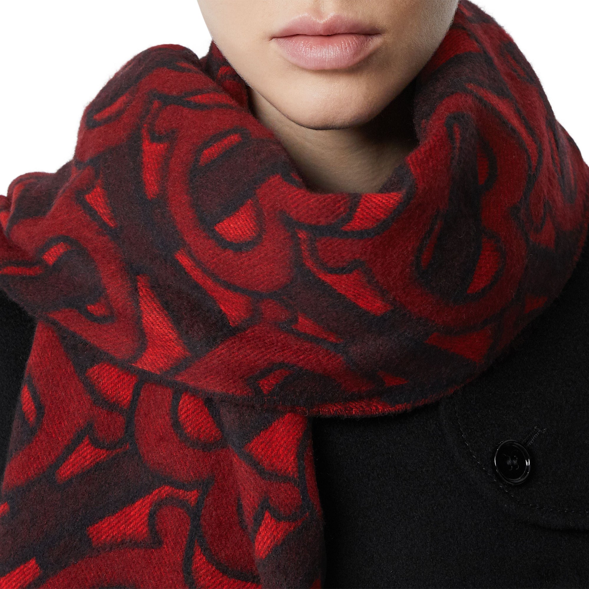 CRIMSON Écharpe en jacquard de cachemire Monogram