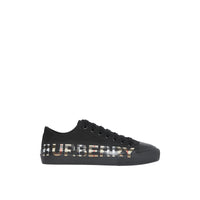 BLACK/ARCHIVEBEIGE Sneakers en gabardine de coton Vintage check avec logo