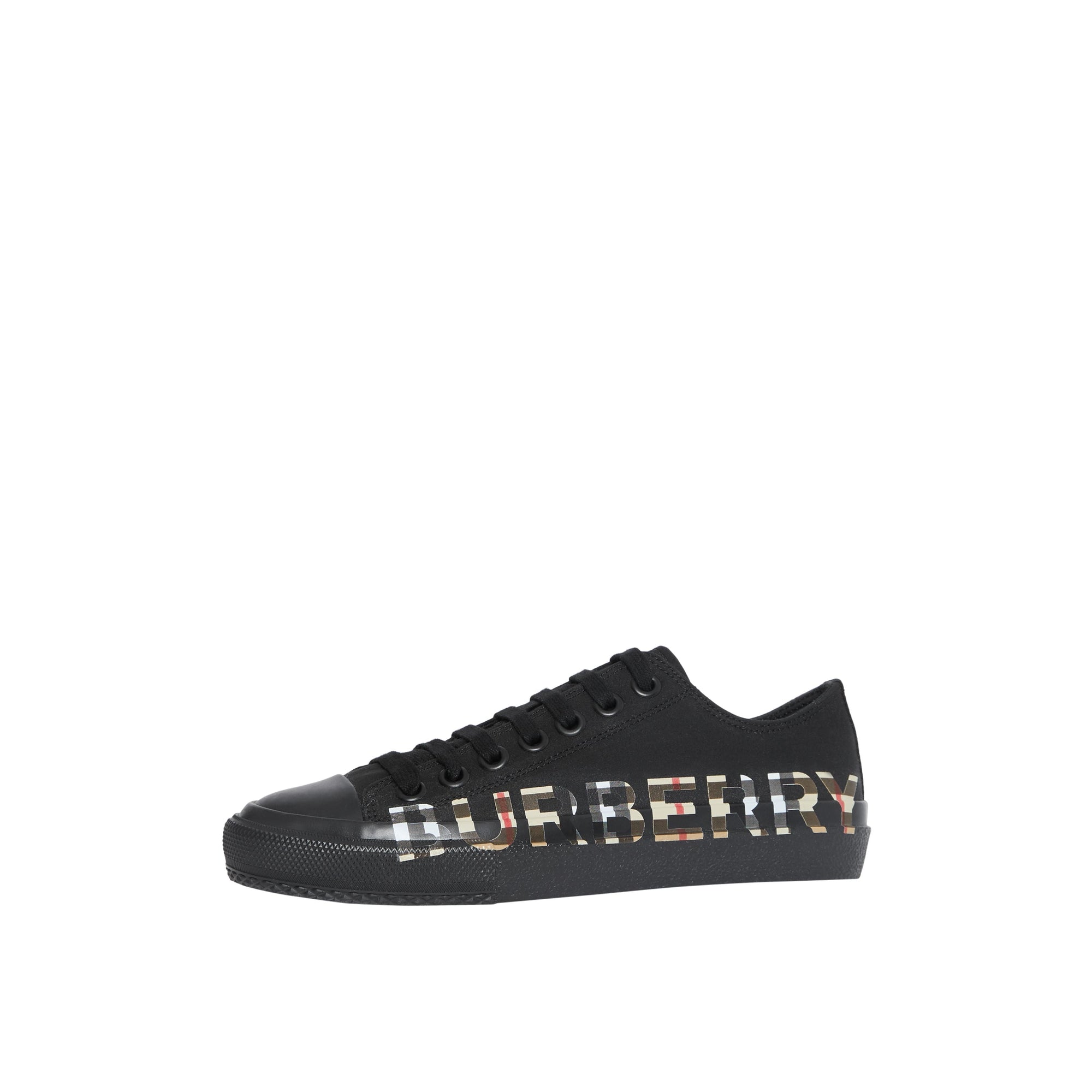 BLACK/ARCHIVEBEIGE Sneakers en gabardine de coton Vintage check avec logo