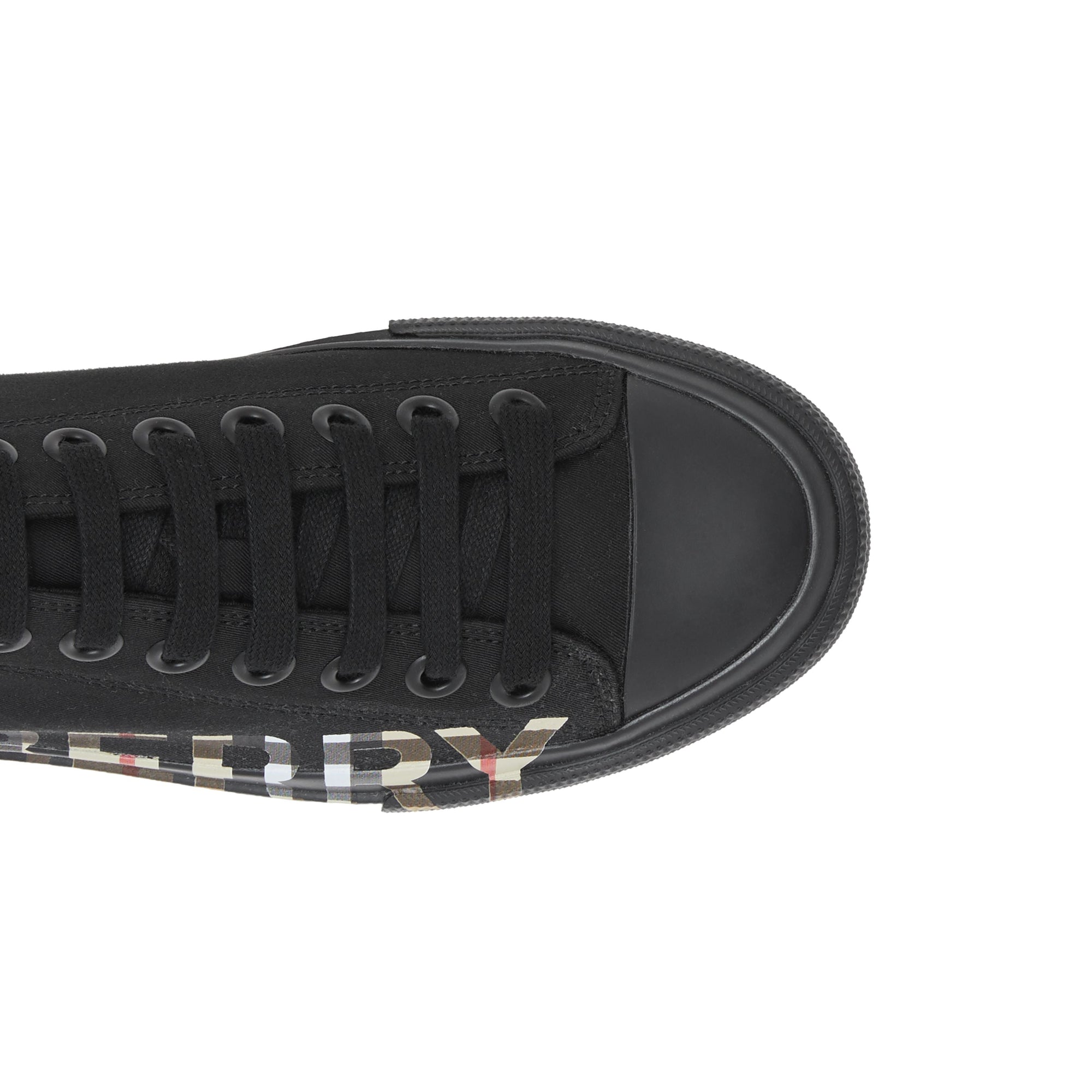 BLACK/ARCHIVEBEIGE Sneakers en gabardine de coton Vintage check avec logo