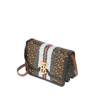 Petit sac TB en toile écologique rayé Monogram - Brun Bride