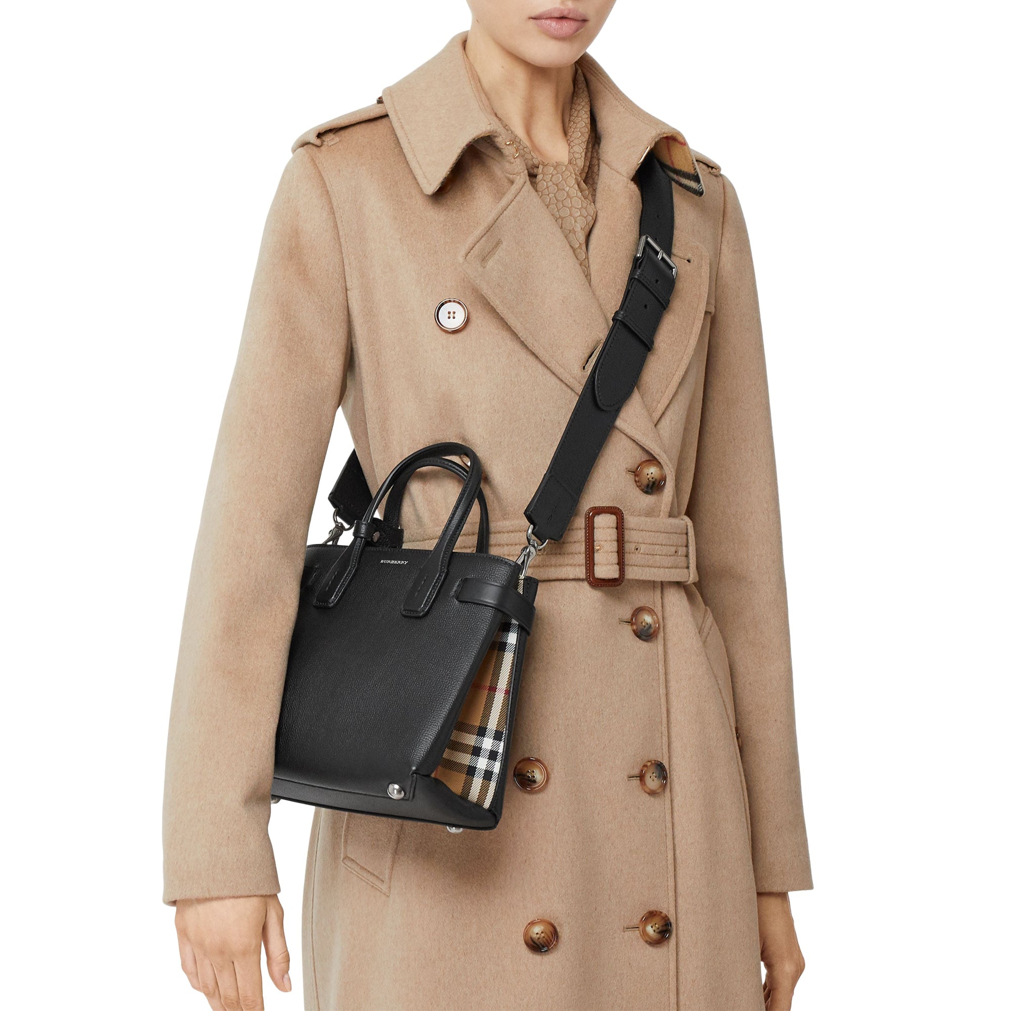 BLACK Petit sac The Banner en cuir avec Vintage check