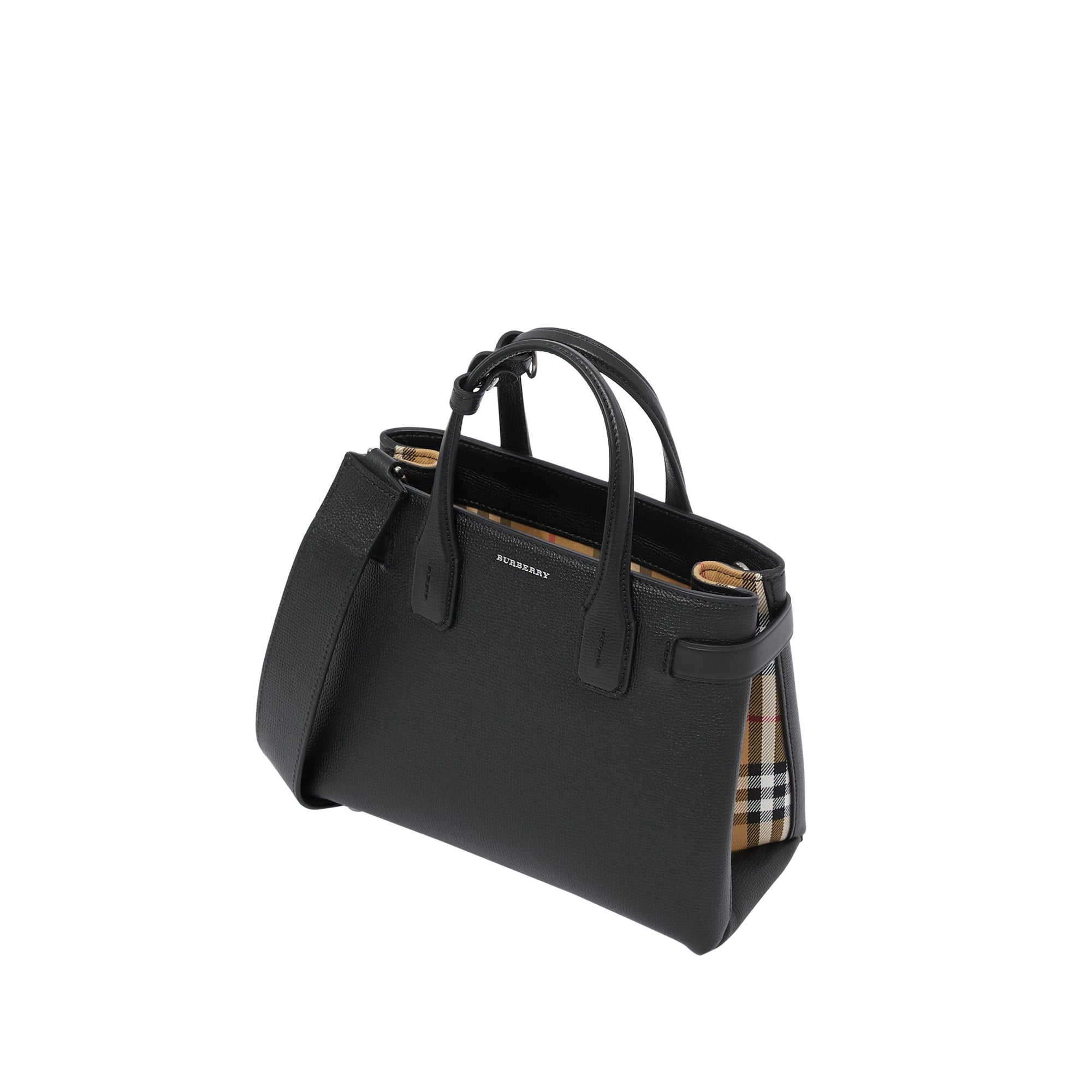 BLACK Petit sac The Banner en cuir avec Vintage check